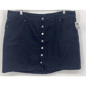 Charlotte Russe Refuge Plus Size 1X Skirt Blue Denim Button Mini Women New B71